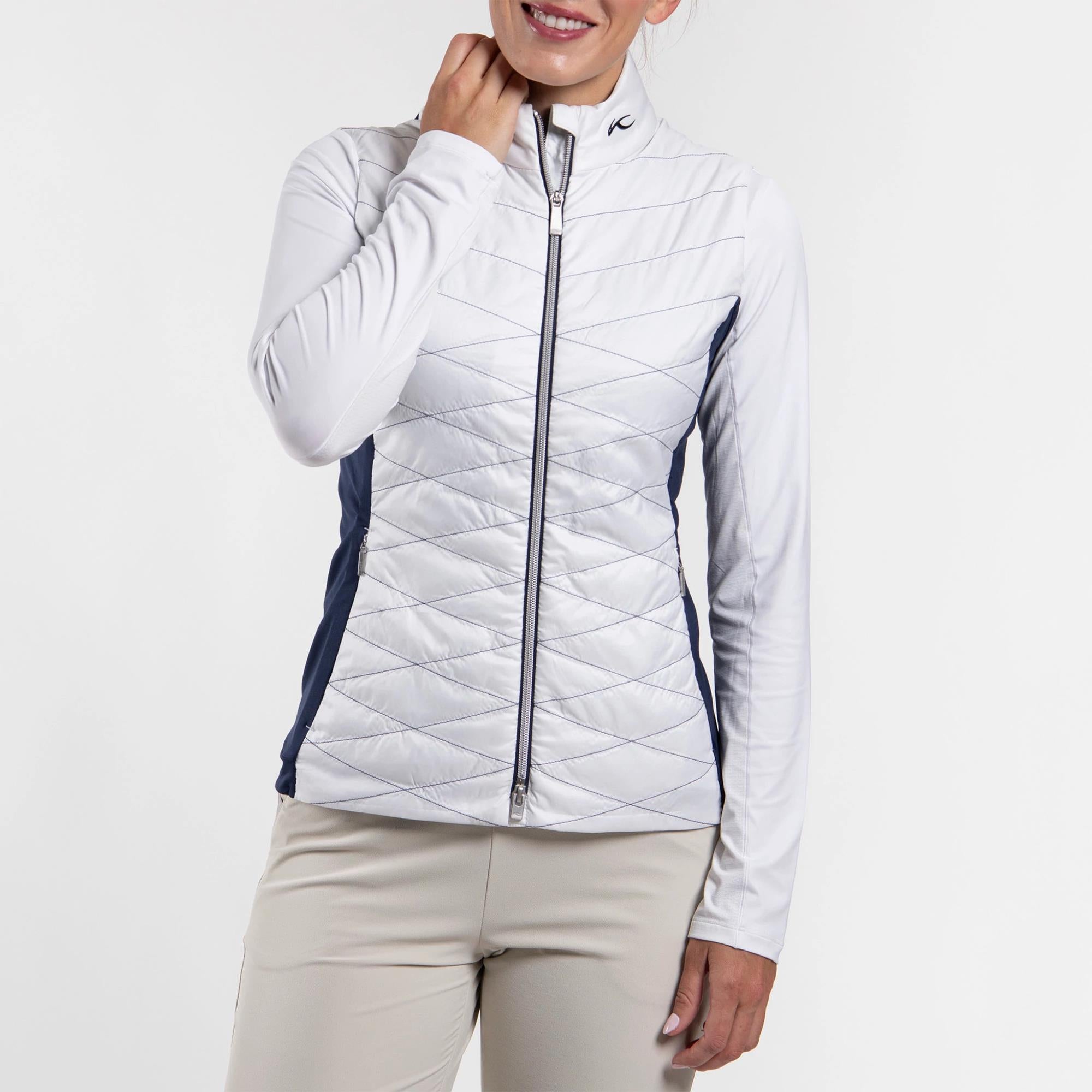 KJUS Retention Ladies Insulated Golf Vest White/Atlanta Blue